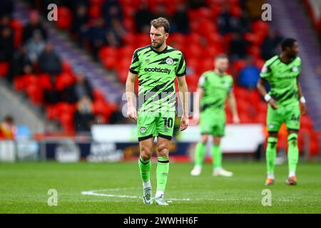 Eco - Power Stadium, Doncaster, Inghilterra - 23 marzo 2024 Christian Doidge (10) di Forest Green Rovers - durante la partita Doncaster Rovers contro Forest Green, Sky Bet League Two, 2023/24, Eco - Power Stadium, Doncaster, Inghilterra - 23 marzo 2024 crediti: Arthur Haigh/WhiteRosePhotos/Alamy Live News Foto Stock