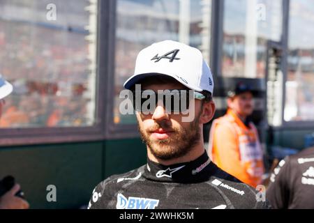 Melbourne, Australia. 24 marzo 2024. Pierre Gasly di Francia e BWT Alpine F1 Team sulla griglia di partenza in vista del Gran Premio di F1 d'Australia sul circuito Albert Park Grand Prix di domenica 24 marzo 2024 a Melbourne, Australia. (Foto di George Hitchens/SOPA Images/Sipa USA) credito: SIPA USA/Alamy Live News Foto Stock