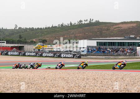 Portimao, Portogallo. 24 marzo 2024. PORTIMAO, PORTOGALLO - 24 MARZO: Panoramica durante il grande Premio Tissot de Portugal, classe Moto2, gara all'autodromo Internacional do Algarve il 24 marzo 2024 a Portimao, Portogallo. (Foto di Henk Seppen/Orange Pictures) credito: Orange Pics BV/Alamy Live News Foto Stock