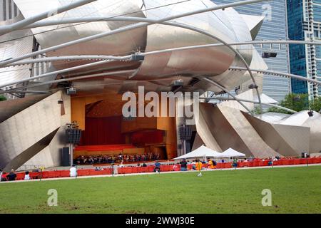 Chicago, Illinois. Pritzker Pavilion, Millennium Park. Foto Stock