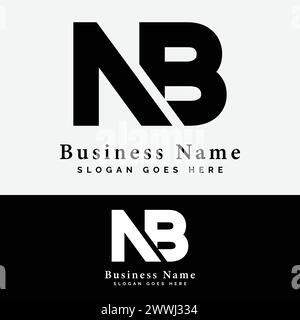 N, B, NB Letter Logo Design. Illustrazione vettore logo iniziale NB alfabeto Illustrazione Vettoriale