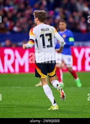Thomas Müller, Mueller, DFB 13 nella partita amichevole FRANCIA - GERMANIA 0-2 FRANKREICH - DEUTSCHLAND 0-2 in preparazione ai Campionati europei 2024 il 23 marzo 2024 a Lione, Francia. © Peter Schatz / Alamy Live News Foto Stock
