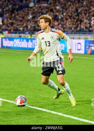 Thomas Müller, Mueller, DFB 13 nella partita amichevole FRANCIA - GERMANIA 0-2 FRANKREICH - DEUTSCHLAND 0-2 in preparazione ai Campionati europei 2024 il 23 marzo 2024 a Lione, Francia. © Peter Schatz / Alamy Live News Foto Stock