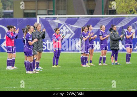 Firenze, Italia. 24 marzo 2024. Firenze, Italia, 24 marzo 2024: Calciatrici della Fiorentina durante la partita di serie A femminile tra Fiorentina e Inter al Parco Viola di Firenze, Italia. (Sara Esposito/SPP) credito: SPP Sport Press Photo. /Alamy Live News Foto Stock