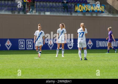 Firenze, Italia. 24 marzo 2024. Firenze, Italia, 24 marzo 2024: Lina Magull (23 Inter) durante la partita di serie A femminile tra Fiorentina e Inter al Parco Viola di Firenze. (Sara Esposito/SPP) credito: SPP Sport Press Photo. /Alamy Live News Foto Stock