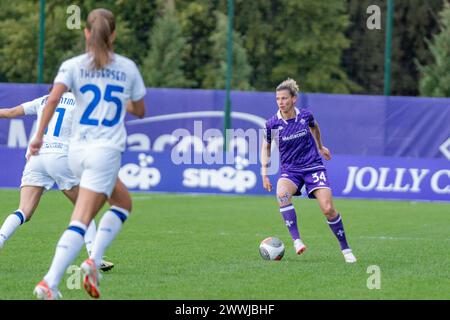 Firenze, Italia. 24 marzo 2024. Firenze, Italia, 24 marzo 2024: Laura Agard (34 Fiorentina) durante la partita di serie A femminile tra Fiorentina e Inter al Parco Viola di Firenze. (Sara Esposito/SPP) credito: SPP Sport Press Photo. /Alamy Live News Foto Stock