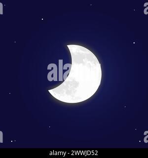 Illustrazione Half Moon su Night Sky Illustrazione Vettoriale