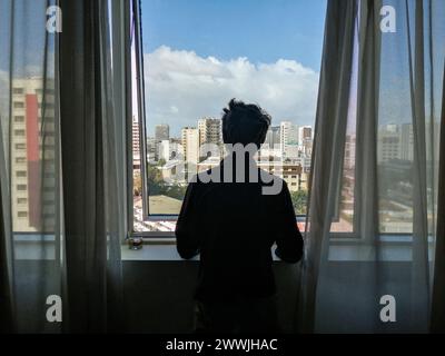 Marocco, Casablanca, vista dalla finestra Foto Stock