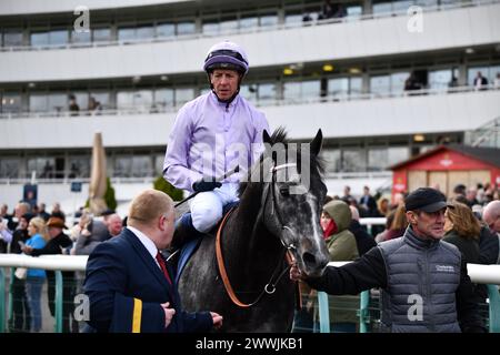 Cavallo Ozario e fantino Jim Crowley Foto Stock