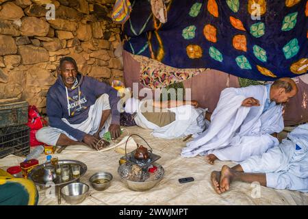 Mauritania, M'Haireth, vita quotidiana Foto Stock