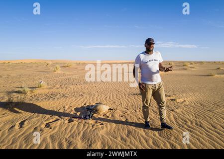 Mauritania, dintorni di Chami, tradizionale rituale di macellazione di capre Foto Stock