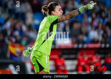 Valdebebas, Madrid, Spagna. 24 marzo 2024. MADRID, SPAGNA - 24 MARZO: Misa Rodr'guez del Real Madrid urla durante la partita spagnola di WomenÃs League F tra Real Madrid e FC Barcelona all'Estadio Alfredo di Stefano il 24 marzo 2024 a Madrid, Spagna. (Credit Image: © Alberto Gardin/ZUMA Press Wire) SOLO PER USO EDITORIALE! Non per USO commerciale! Foto Stock