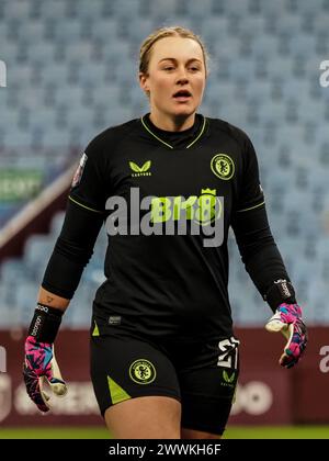 Birmingham, Regno Unito. 24 marzo 2024. Birmingham, Inghilterra, 24 marzo 2024: Portiere Anna Leat (21 Aston Villa) in azione durante la partita Barclays fa Womens Super League tra Aston Villa e Arsenal al al Villa Park di Birmingham, Inghilterra (Natalie Mincher/SPP) crediti: SPP Sport Press Photo. /Alamy Live News Foto Stock