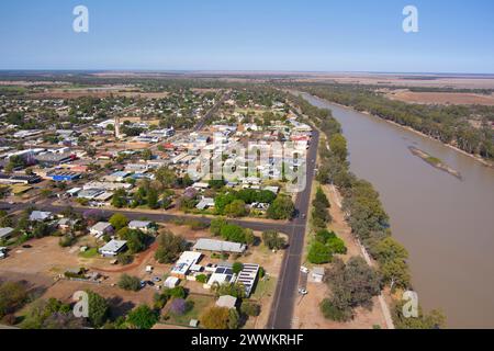 Aerea del fiume Balonne a St George Queensland Australia Foto Stock