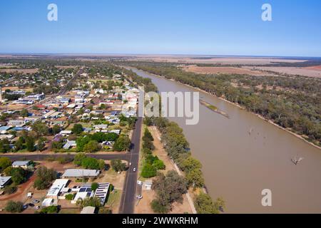 Aerea del fiume Balonne a St George Queensland Australia Foto Stock