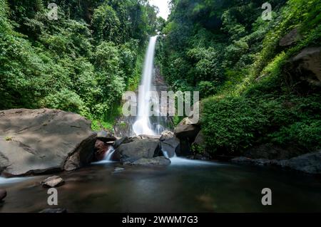 Lunga esposizione della cascata Gitgit a Singaraja Bali Foto Stock