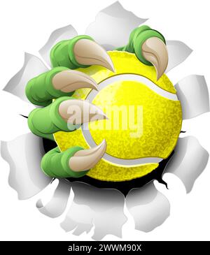 Artiglio da tennis Cartoon Monster Animal Hand Illustrazione Vettoriale