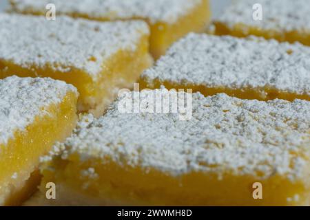 Barretta al limone fatta in casa con zucchero a velo. Foto Stock