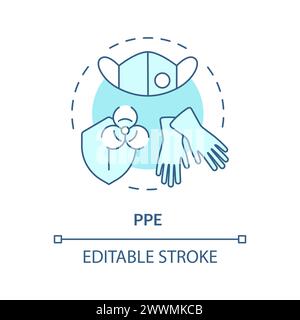 Icona PPE blu morbido concettuale Illustrazione Vettoriale
