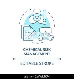 Icona di concetto blu morbido per la gestione del rischio chimico Illustrazione Vettoriale