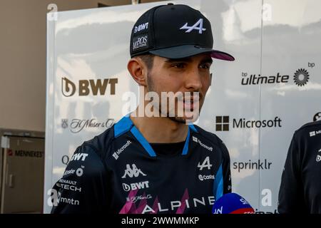 CIRCUITO INTERNAZIONALE DEL BAHRAIN, BAHRAIN - FEBBRAIO 28: Esteban Ocon, Alpine A523 durante il Gran Premio del Bahrain sul circuito Internazionale del Bahrain giovedì 28 febbraio 2024 a Sakhir, Bahrain. (Foto di Michael Potts/Agenzia BSR) credito: Agenzia BSR/Alamy Live News Foto Stock