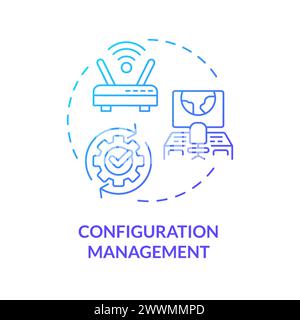 Icona Concept gradiente blu gestione configurazione Illustrazione Vettoriale