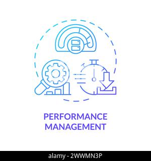Icona del concetto di gradiente blu per la gestione delle prestazioni Illustrazione Vettoriale