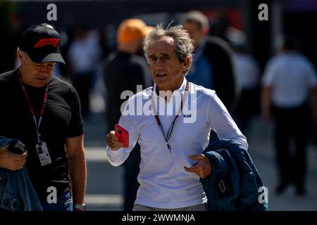 CIRCUITO INTERNAZIONALE DEL BAHRAIN, BAHRAIN - 1 MARZO: Alain Prost, ex pilota automobilistico, durante il Gran Premio del Bahrain sul circuito Internazionale del Bahrain sabato 1 marzo 2024 a Sakhir, Bahrain. (Foto di Michael Potts/Agenzia BSR) credito: Agenzia BSR/Alamy Live News Foto Stock