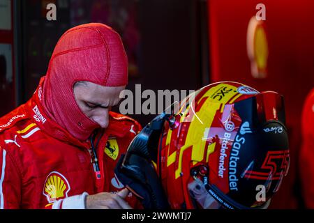 AUSTRALIA ALBERT PARK CIRCUIT, AUSTRALIA - 22 MARZO: Carlos Sainz, Ferrari SF-23 durante il Gran Premio d'Australia all'Australia Albert Park Circuit venerdì 22 marzo 2024 a Melbourne, Australia. (Foto di Michael Potts/Agenzia BSR) credito: Agenzia BSR/Alamy Live News Foto Stock