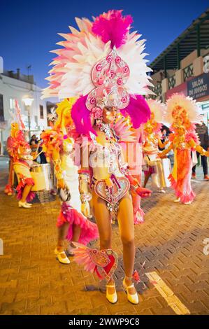 Il Carnevale di Playa Blanca a Lanzarote, Spagna Foto Stock