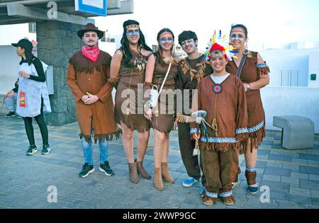 Il Carnevale di Playa Blanca a Lanzarote, Spagna Foto Stock