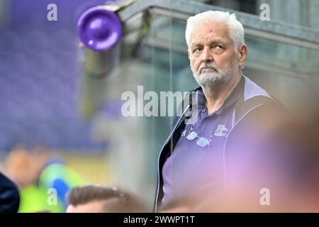 Anderlecht, Belgio. 23 marzo 2024. René Havet di Anderlecht nella foto durante una partita di calcio femminile tra RSC Anderlecht e Club Brugge YLA nella prima partita dei play off nella stagione 2023 - 2024 della belga lotto Womens Super League, sabato 23 marzo 2024 ad Anderlecht, Belgio. Crediti: Sportpix/Alamy Live News Foto Stock