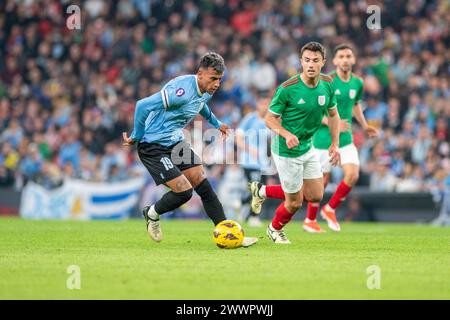 Bilbao, Spagna : 23 marzo 2024 : Luciano Rodriguez dell'Uruguay in azione durante l'amichevole internazionale tra Euskadi e Uruguay all'Estadio Foto Stock