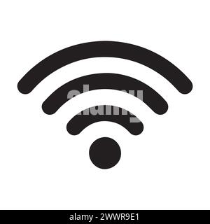 Raccolta di immagini vettoriali raffiguranti simboli e icone relativi alla connettività Wi-Fi wireless, inclusi i simboli dei segnali Wi-Fi e Internet Illustrazione Vettoriale