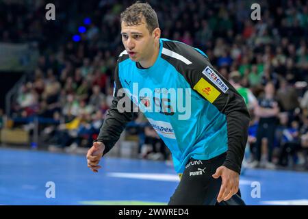 Dejan Milosavljev (Fuechse Berlin #96), Freisteller, Fuechse Berlin vs HBW Balingen-Weilstetten, HBL, Handball, 26. Spieltag, Max Schmeling Halle, 2 Foto Stock