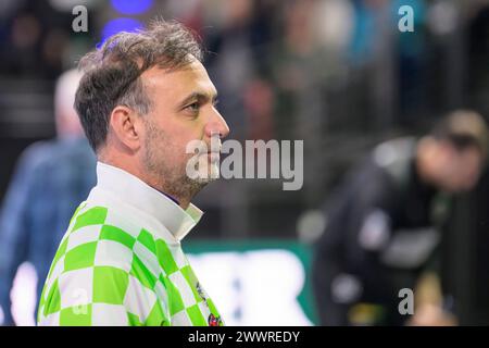 Hans Robert - Bob - Hanning, Geschaeftsfuehrer, Handballtrainer, Sportfunktionaer, Fuechse Berlin vs HBW Balingen-Weilstetten, HBL, Handball, 26. SP Foto Stock