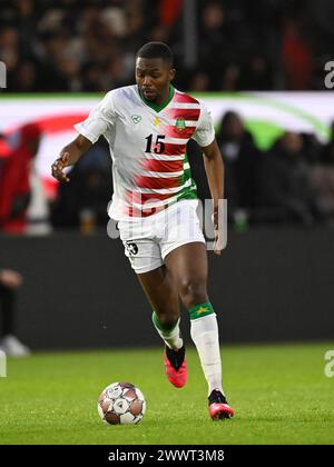 ALMERE - Anfernee Dijksteel del Suriname durante l'amichevole partita internazionale tra Suriname e Martinica all'Almere City FC Stadium il 24 marzo 2024 ad Almere, Paesi Bassi. ANP | Hollandse Hoogte | GERRIT VAN COLOGNE Foto Stock