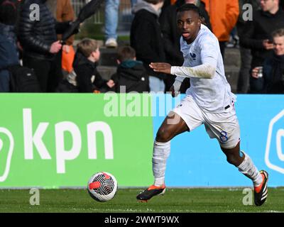 ASSEN - Valentin Atagana della Francia U19 durante la partita di qualificazione al Campionato europeo nell'elite del gruppo 2 tra l'Olanda O19 e la Francia U19 allo Sportpark Marsdijk il 23 marzo 2024 ad Assen, Paesi Bassi. ANP | Hollandse Hoogte | GERRIT VAN COLOGNE Foto Stock