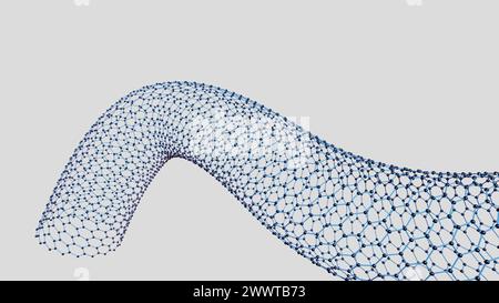 concetto di struttura nano esagonale. rendering 3d. Foto Stock