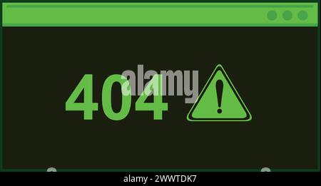 errore vettore 404 punto esclamativo terminale cmd Illustrazione Vettoriale