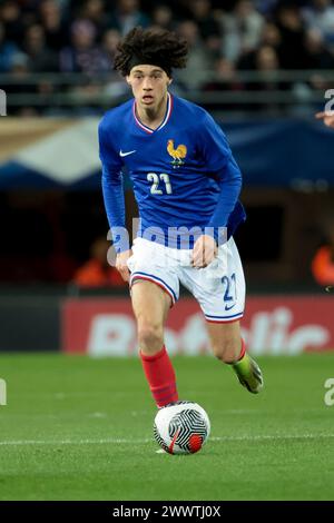 Montbeliard, Francia. 25 marzo 2024. Maghnes Akliouche di Francia durante l'amichevole internazionale Under 23 tra Francia U23 e Stati Uniti U23 il 25 marzo 2024 allo Stade Auguste Bonal di Sochaux Montbeliard, Francia - foto Jean Catuffe/DPPI Credit: DPPI Media/Alamy Live News Foto Stock