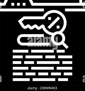 illustrazione vettoriale dell'icona del glifo di seo relativa alla densità delle parole chiave Illustrazione Vettoriale