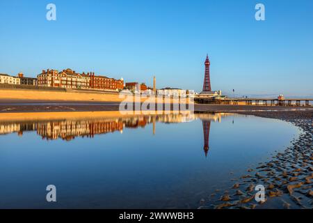 Blackpool; Tower and North Pier; Lancashire; UK Foto Stock