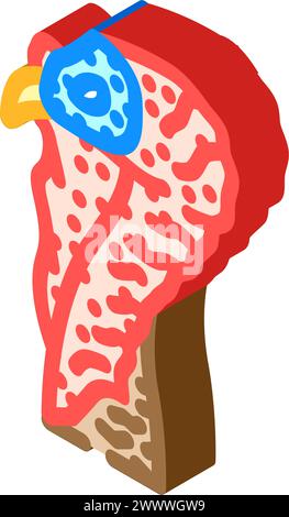 illustrazione vettoriale icona isometrica animale tacchino Illustrazione Vettoriale