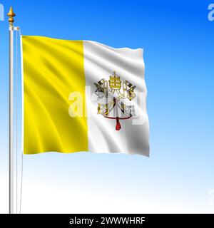 Città del Vaticano, Santa sede bandiera nazionale ufficiale, Roma, Italia, illustrazione vettoriale Illustrazione Vettoriale