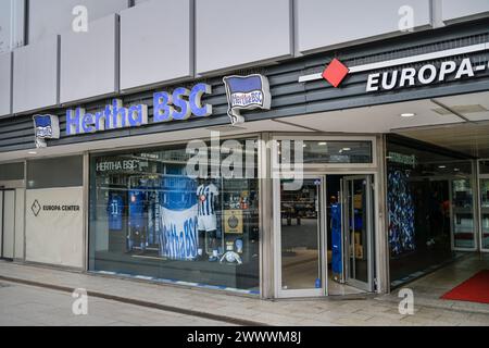 Hertha BSC Fanshop, Breitscheidplatz, Tauentzienstraße, Charlottenburg, Berlino, Germania Foto Stock