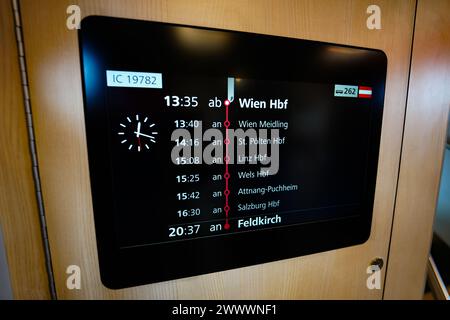 Tour ÖBB delle Ferrovie federali austriache "Railjet della nuova generazione", venerdì 22 marzo 2024, a Vienna, Austria. , . Credito: APA-defacto Datenbank und ContentManagement GmbH/Alamy Live News Foto Stock