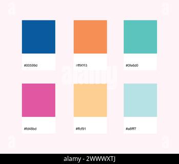 Gamma di colori Easter Designer Pack ispirata ai colori pastello primaverili. Illustrazione Vettoriale