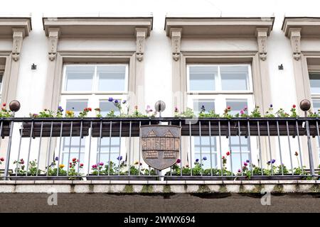 Balcone, nuovo municipio e gallerie municipali, Innsbruck, Tirolo, Austria Foto Stock