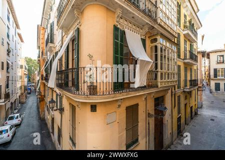 Foto dell'affascinante architettura e delle strade di Palma di Maiorca, Spagna, Europa Foto Stock